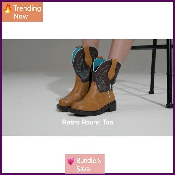 Women's Western Boots Mid Calf Round Toe Slip On Arch Support - Picture 8 of 8